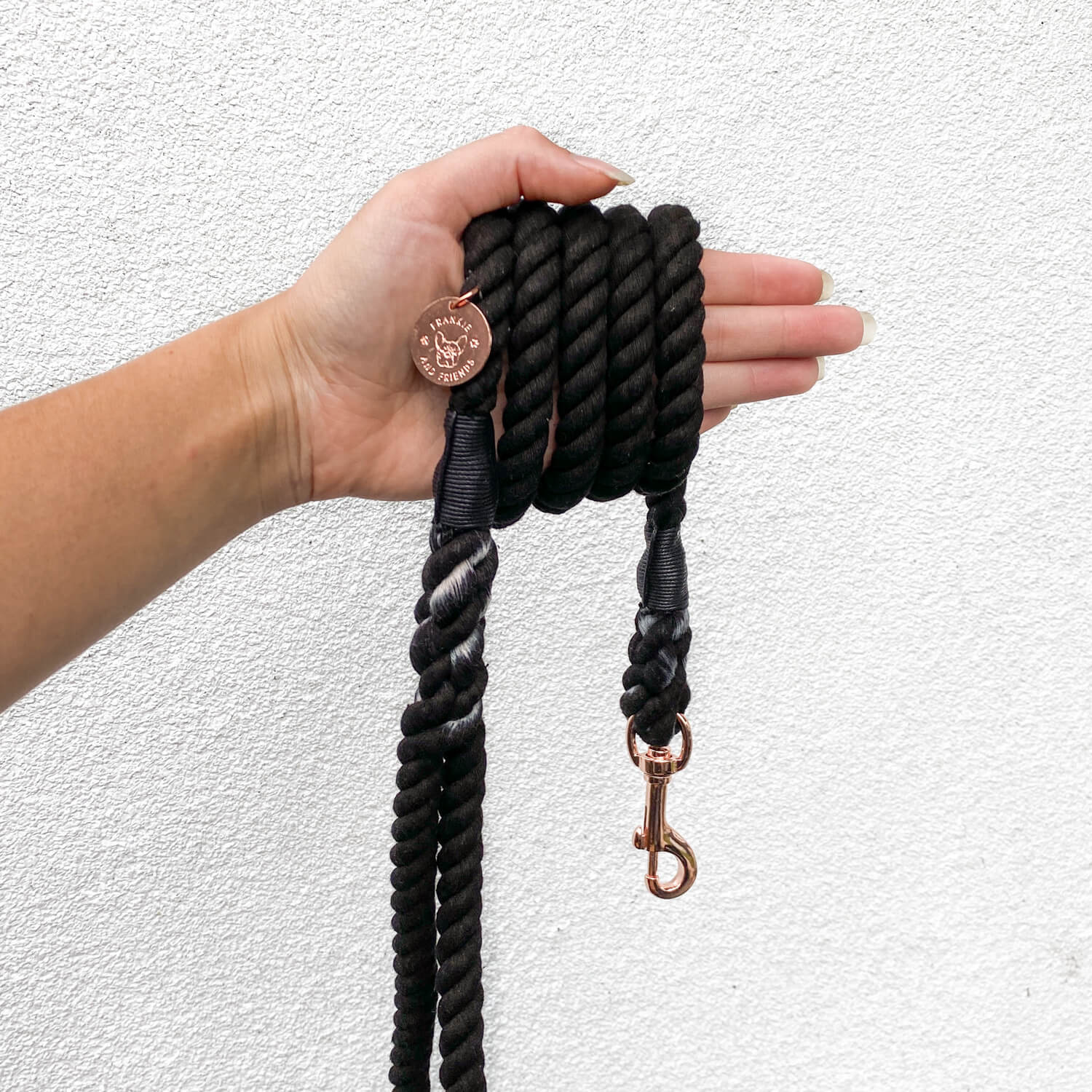 Midnight Black - Rope Dog Lead