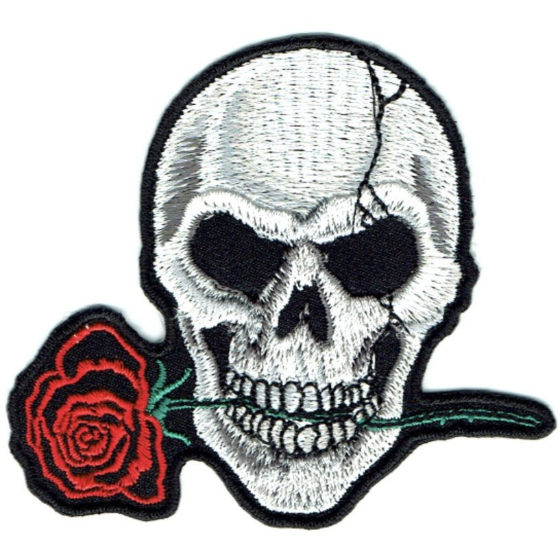 Transfers - Iron on - 'SKULL WITH ROSE'