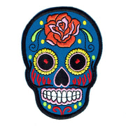 Transfers - Iron on - 'Rose Sugar Skull Blue'