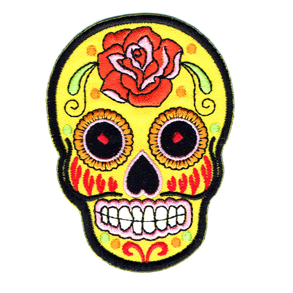 Transfers - Iron on - 'Rose Sugar Skull Yellow'