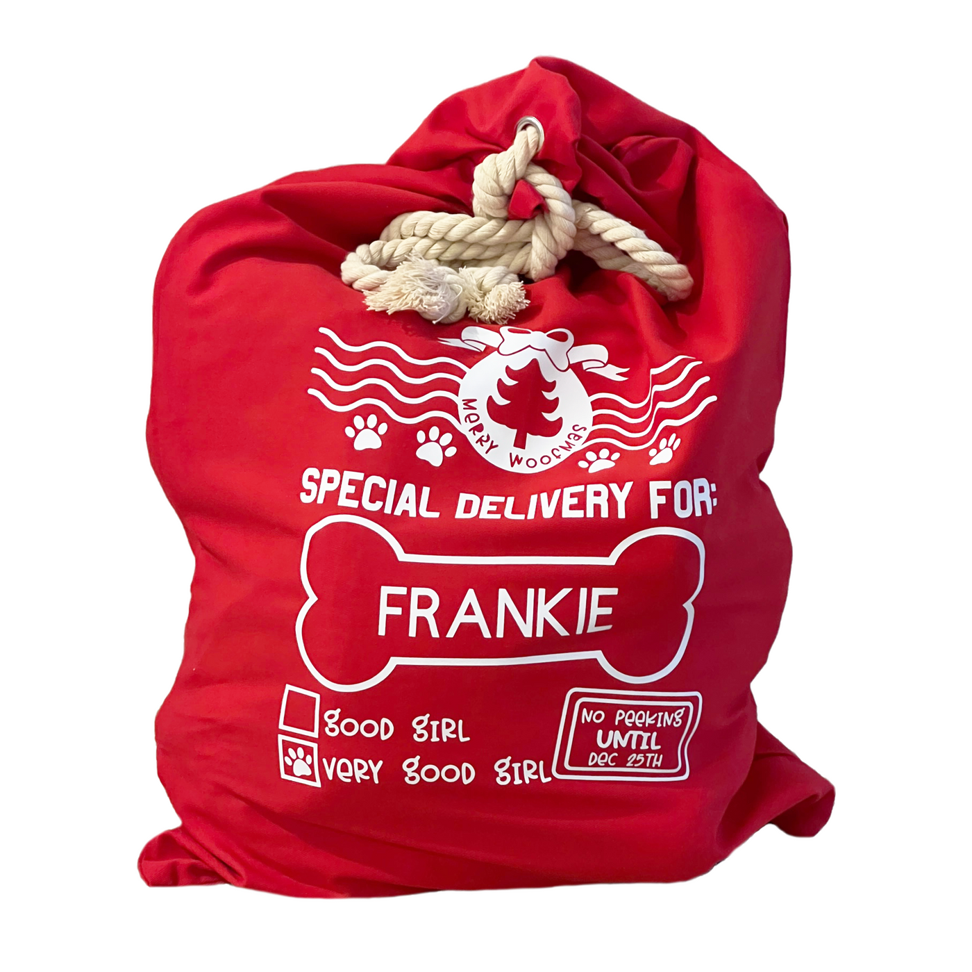 Xmas Sack (Red with White writing) - for Furbabies or Hoomans Limited Edition!